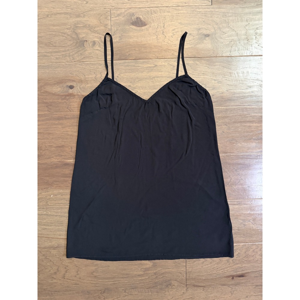 J.Crew Womens Black V-Neck Spaghetti Strap Viscose Camisole Top Size M